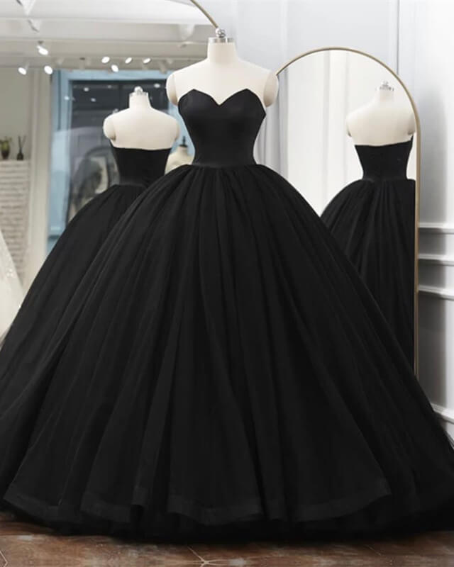 black quinceanera dress